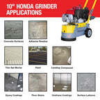 PRE ORDER: 10" Honda Concrete Floor Grinder 10HP GXV390 Motor for Smoothing, Floor Prep, Coatings
