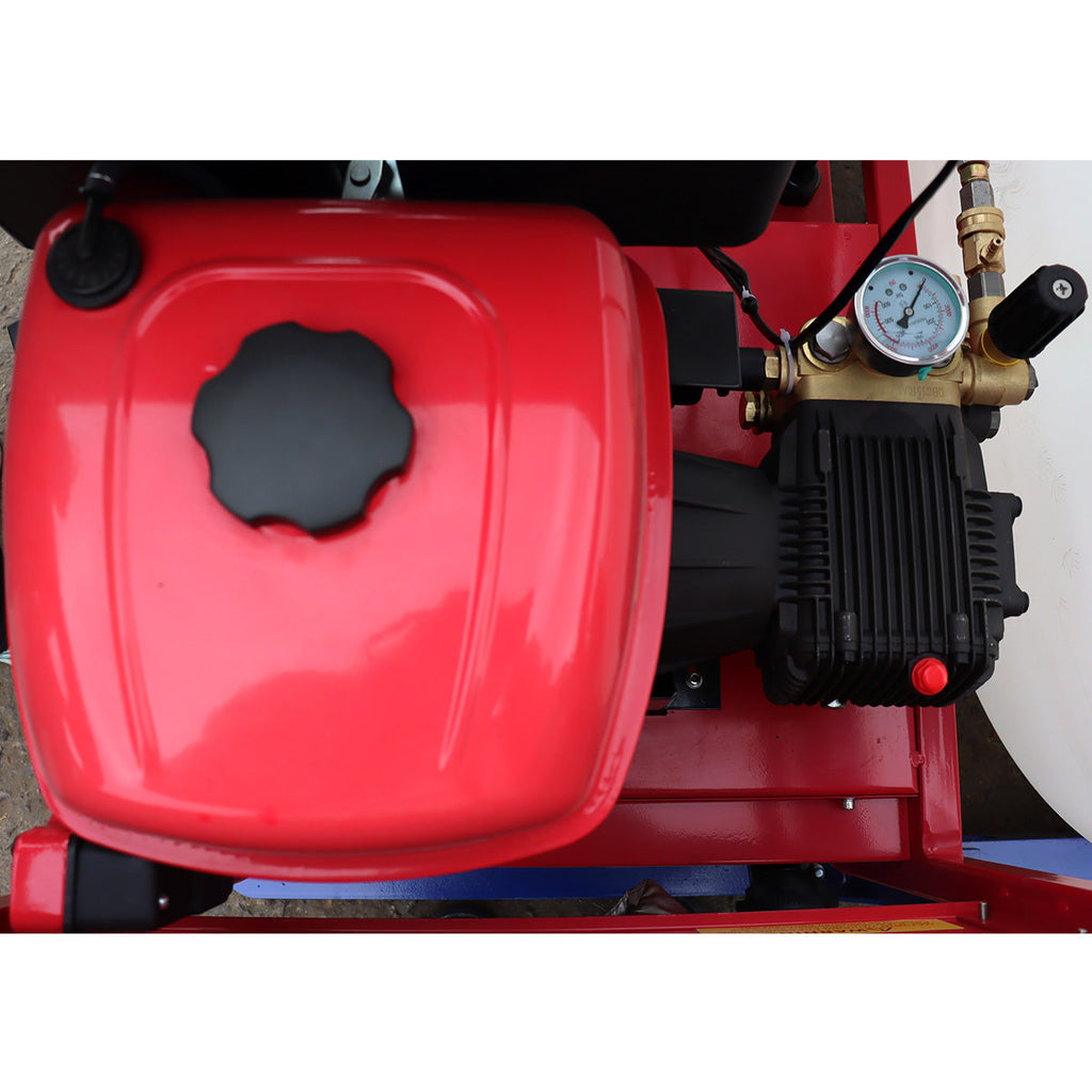 Industrial 4000 PSI Hot Water Pressure Washer with 436 Gal Water Tank