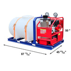 Industrial 4000 PSI Hot Water Pressure Washer with 436 Gal Water Tank