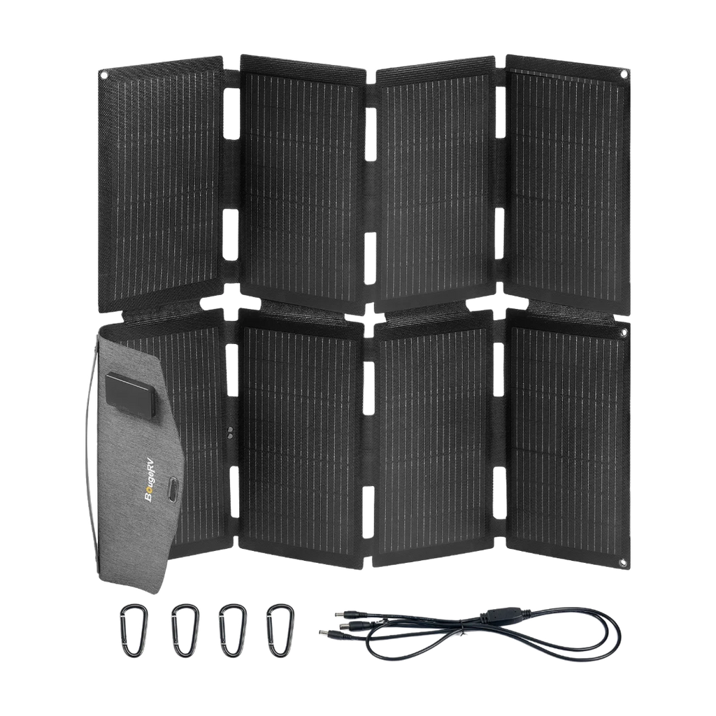 BougeRV CRD2 Dual Zone Solar Battery Portable Fridge Kit with Detachable Battery & Solar Panel