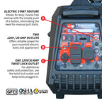 4500 Watt Inverter Generator Electronic Fuel Injection EFI Super Quiet Portable Gas Power Professional Use