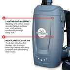 PRE ORDER: 18V Battery Powered Backpack Vacuum 6L for Janitorial Cleaning – Lightweight Cordless Commercial Vacuum with Quiet Operation