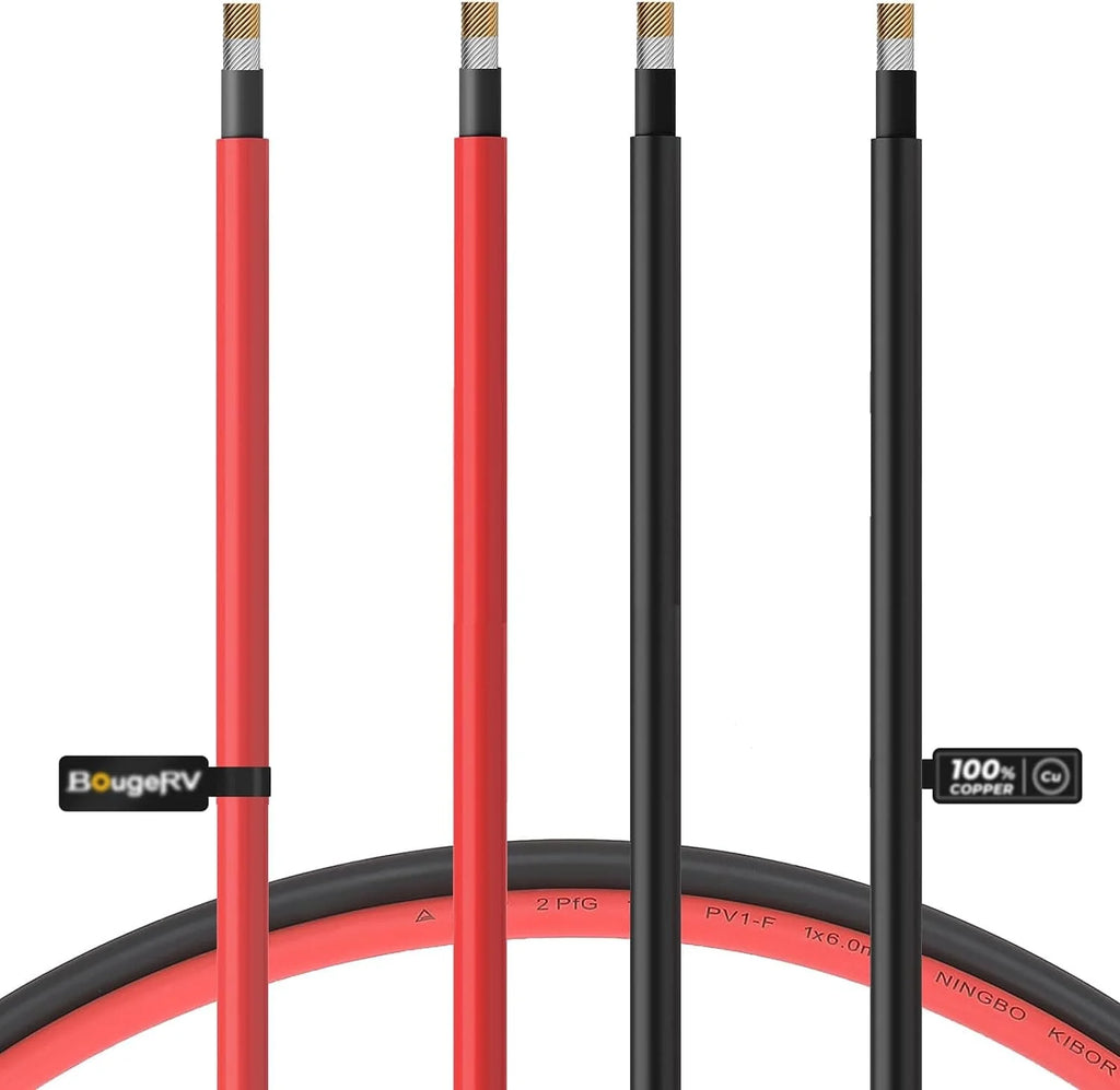 Solar Extension Cable with Extra Free Connectors(xx FT Red+xx FT Black)