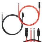 Solar Extension Cable with Extra Free Connectors(xx FT Red+xx FT Black)