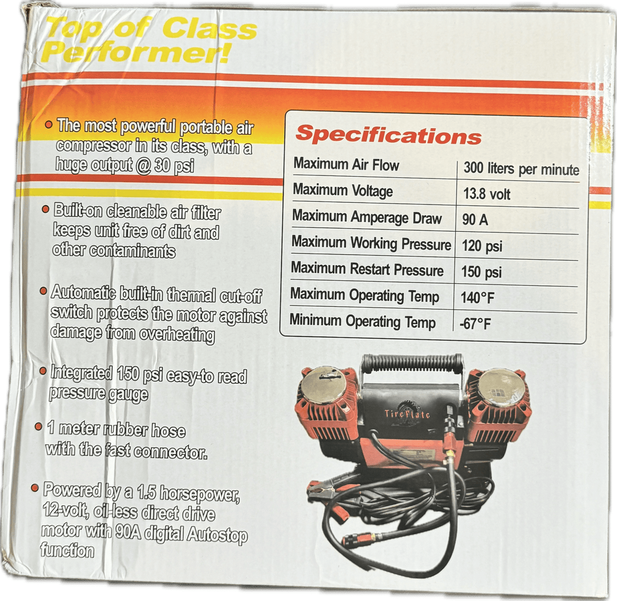 Digital 300LPM  12V Twin Cylinder Offroad, Overland Air Compressor