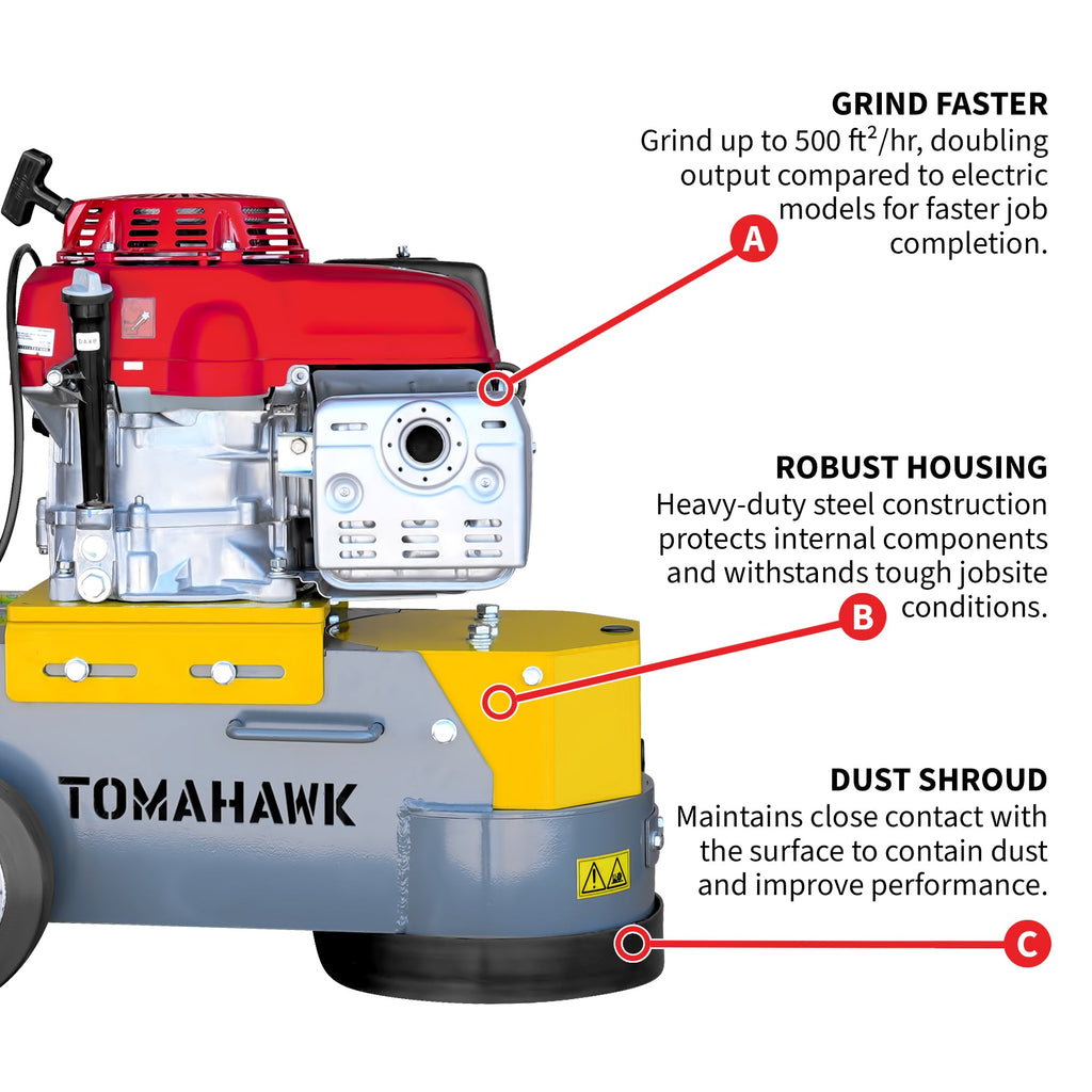 PRE ORDER: 10" Honda Concrete Floor Grinder 10HP GXV390 Motor for Smoothing, Floor Prep, Coatings