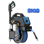 BluShield HumpBack 3000PSI All-in-One Pressure Washer System, Auto-Retractable Hose Reel, Industrial Pump, Accessories