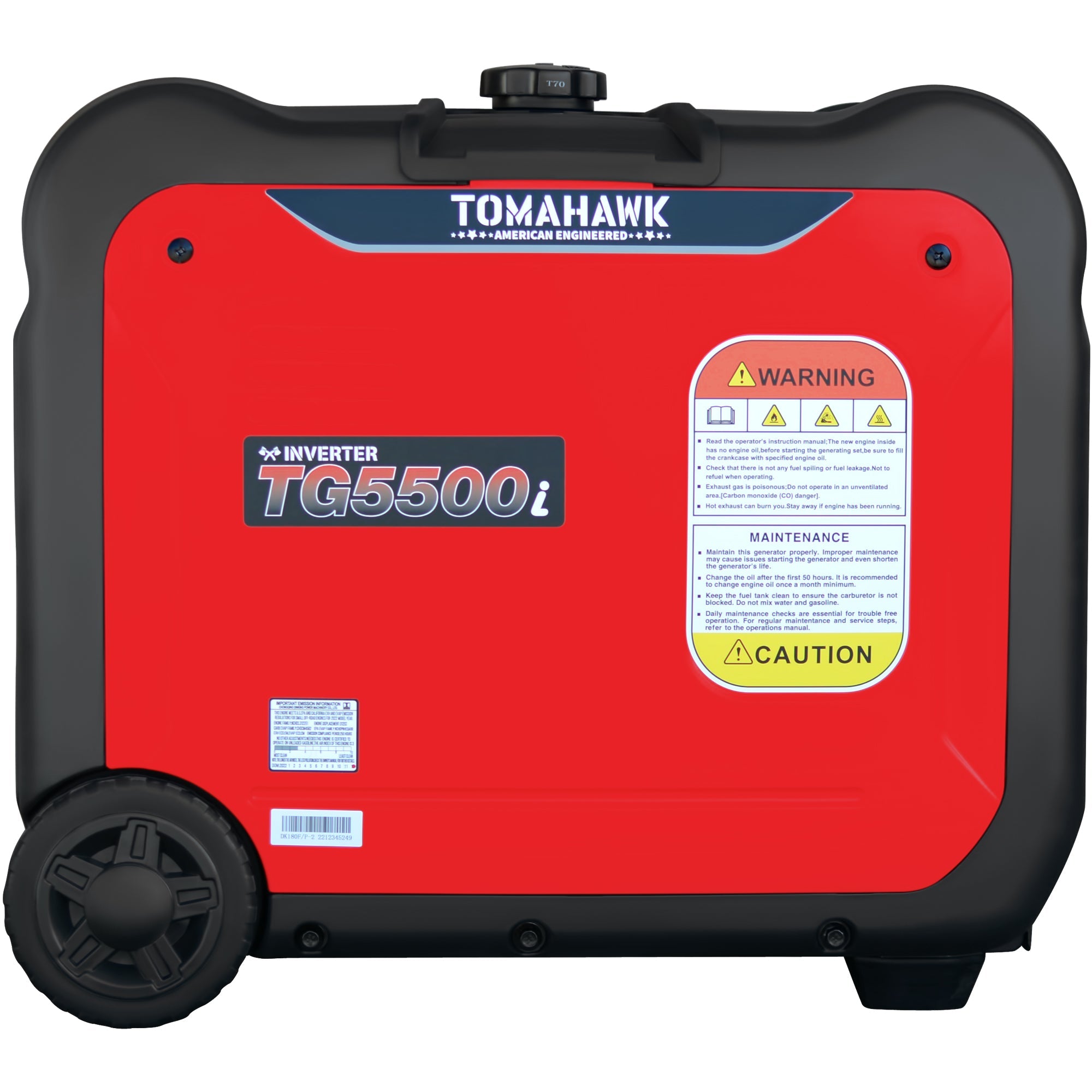 5500 Watt Inverter Generator Super Quiet Portable Gas Power Professional Use