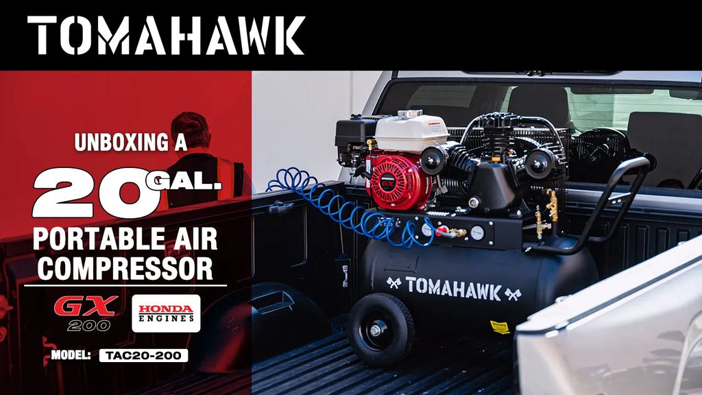 20 Gallon Portable Air Compressor 6.5HP Honda GX200 Engine Horizontal Tank 13.5 CFM @ 90 PSI Gas-Powered