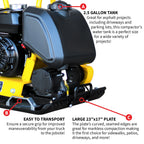 5.5 HP Honda Vibratory Plate Compactor 23x17" for Soil Asphalt Paver Compaction