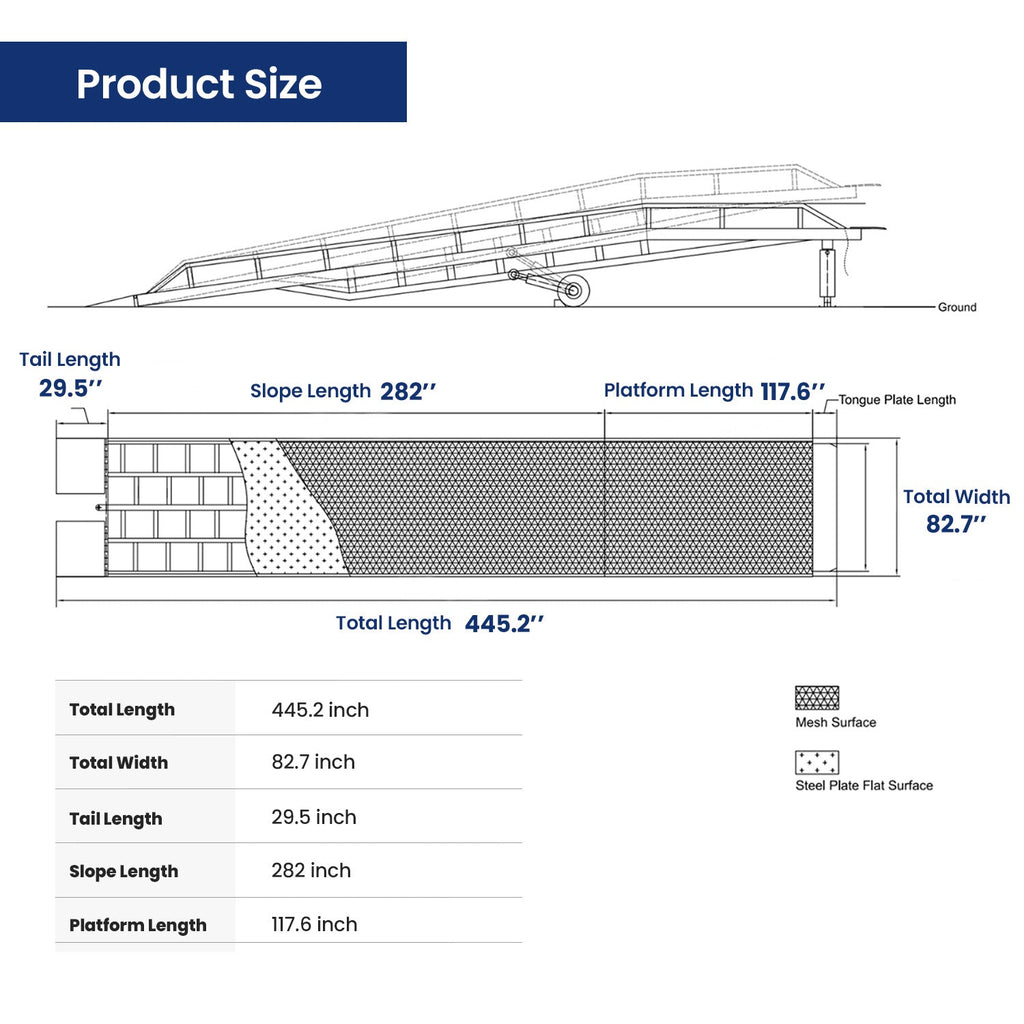 18,000 lb. Capacity Portable Loading Dock Ramps Yard Ramp