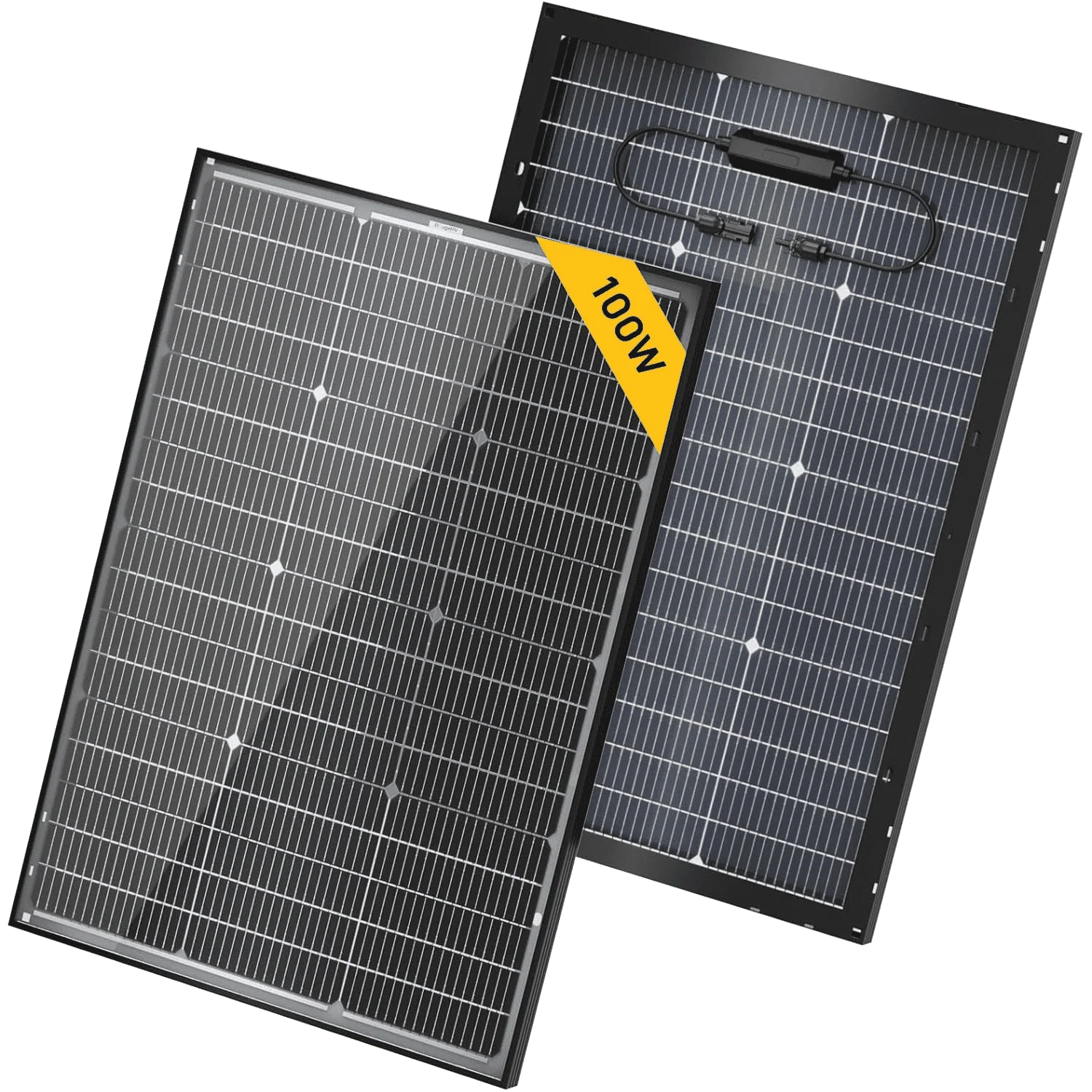 BougeRV 16BB N-Type 12V/24V 100 Watt Bifacial Solar Panel