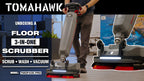 Tomahawk Electric Floor Scrubber Cleaner with 16” Power Mop Brushes Cordless Battery Powered