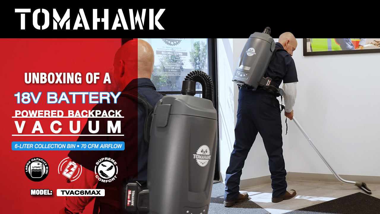 PRE ORDER: 18V Battery Powered Backpack Vacuum 6L for Janitorial Cleaning – Lightweight Cordless Commercial Vacuum with Quiet Operation